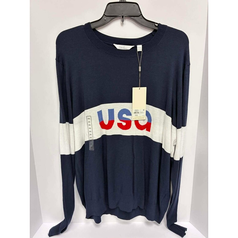 Walter Hagen Womens Clubhouse USA‎ Lightweight LS Crew Neck Sweater Shirt XXL